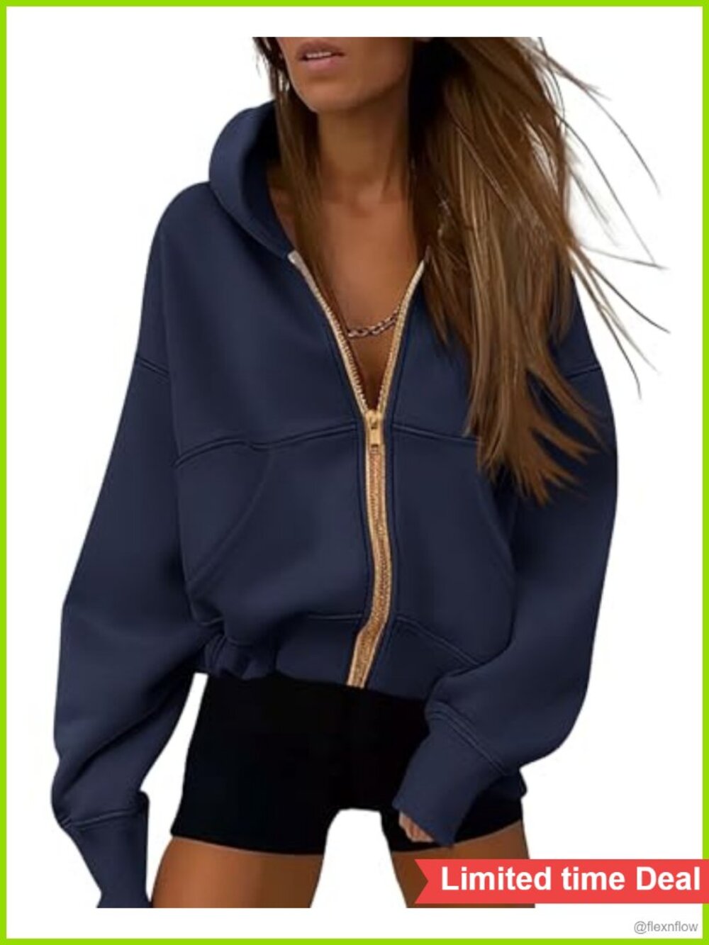 Women's Zip Up Fleece Hoodie with Pockets Gray